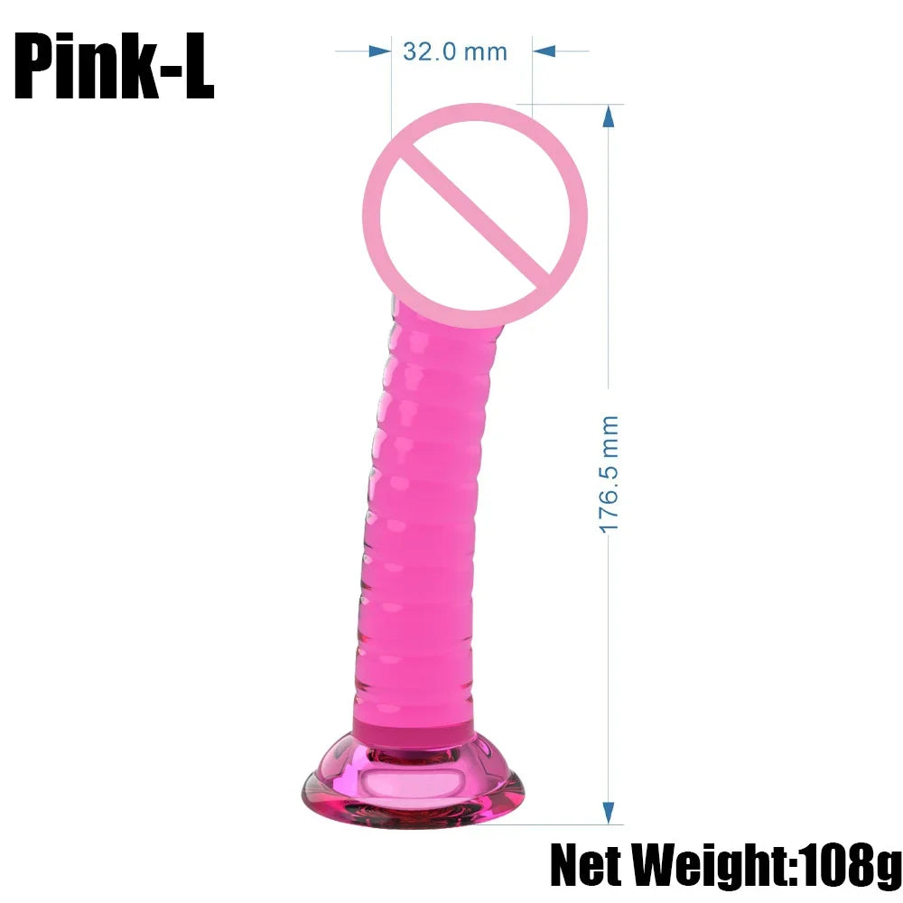 Realistic Dildos For Women No Vibrator Sex Toys Couples Crystal Jelly Mini Penis Vagina Anal Butt Plug Female Masturbation 4Size