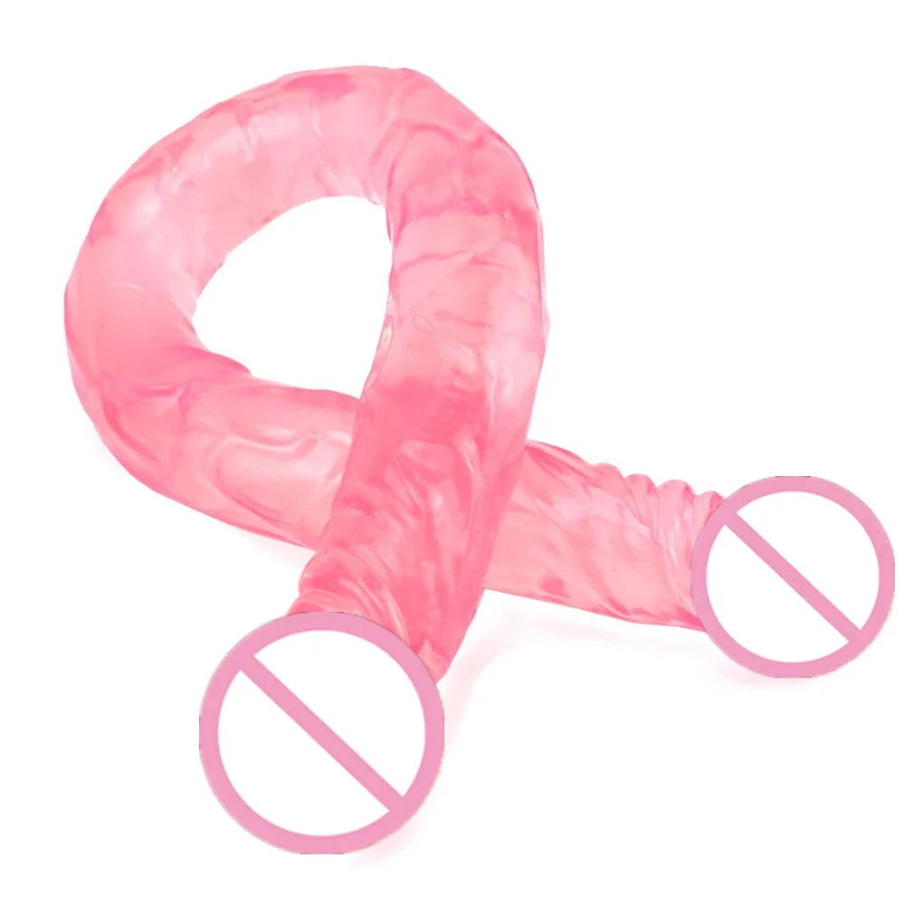 55cm Multicolor Double Head Dildo Flexible Dick Soft Big Penis Vagina Orgasm G-spot Stimulator Anal Sex Toys For Lesbian And Gay