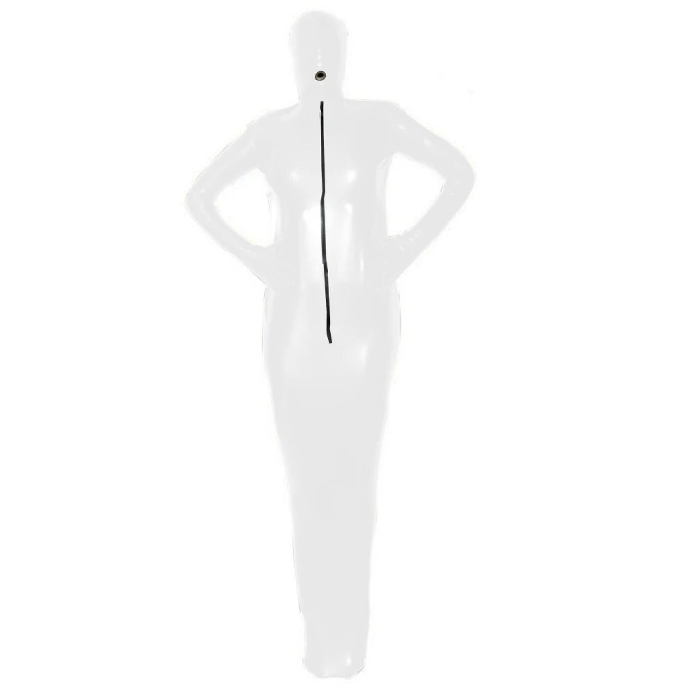 Fetish Latex Bondage Costume,Sissy Full Body Cover Catsuit,Shiny PVC,Front Zipper Bodysuit, Role Play, Erotic Outfit,Long Sleeve
