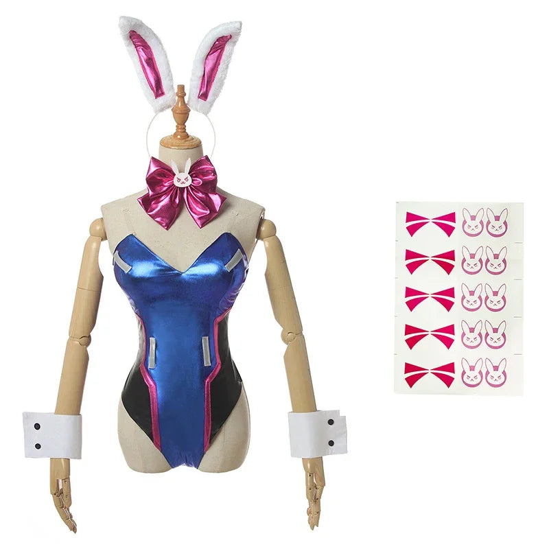 Anime Woman Jumpsuit Tights Dva Cosplay Costume Game Zentai Wig Cosplay Props Headphone Suit D.Va Cos Party Halloween Costumes