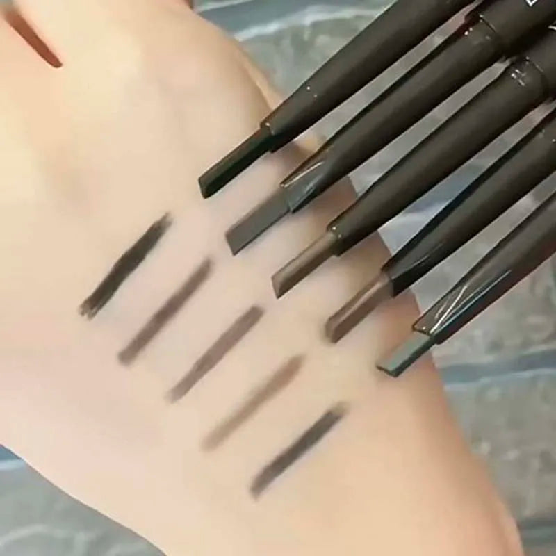 4 Color Waterproof Matte Eyebrow Pen Makeup Double Head Long Lasting Brown Non-Smudged Eye Brow Pencil Tint with Brush Cosmetics