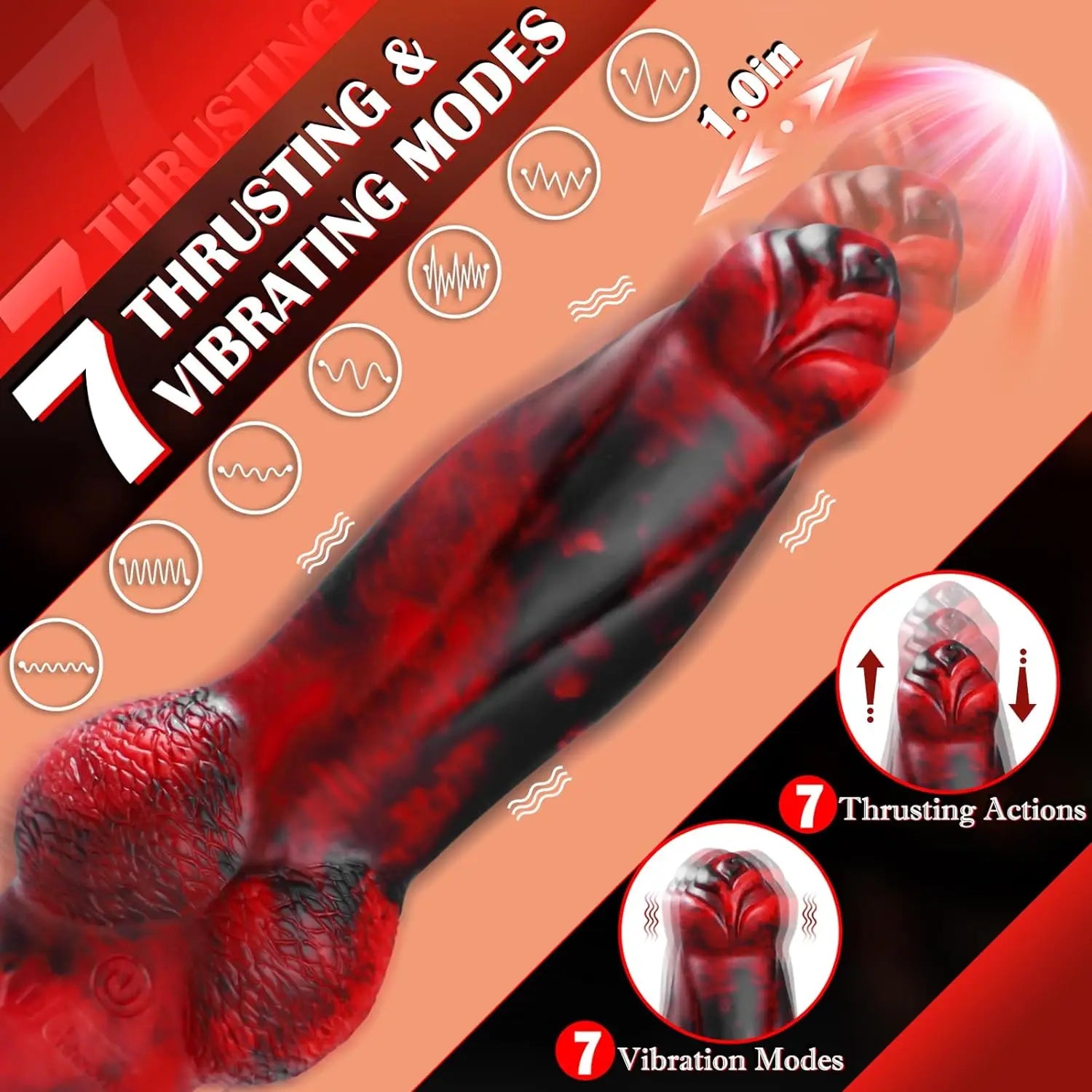 HESEKS 10.2 inch Thrusting Dildo Vibrator Realistic Huge Vibrating Penis Anal Stimulatior Monster Big Dildos with Remote Control