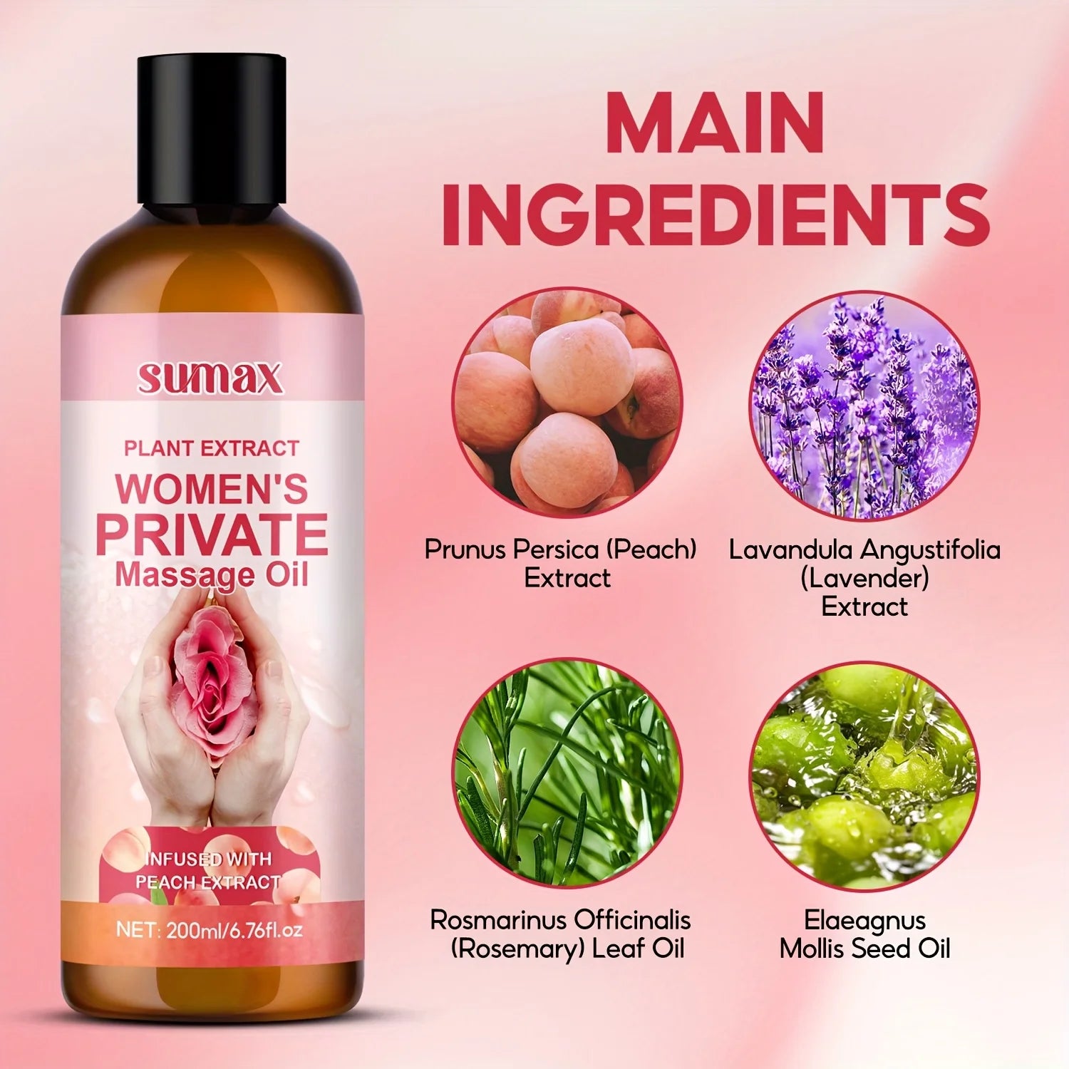 Private Massage Oil for Women,Peach Scent,Long-Lasting Fragrance, Deep Moisturization,Gentle Formula,Suitable for All Skin Types