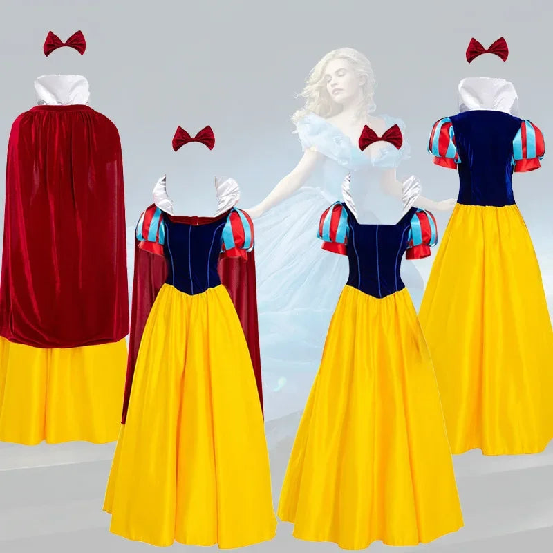 White Cosplay Costume Princess White Snow Cartoon Dress Petticoat Adult Plus size For Women Halloween Party