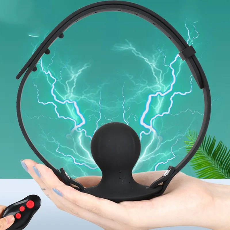 Sex Games Wireless Remote Control Electric Shock Open Mouth Gag Bondage Slave Ball Gag Erotic Sex Toys For Woman Couples Adult