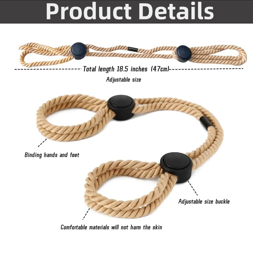 Adjustable Erotic Slave Bdsm Bondage Restraint Rope Shackles Handcuffs Fetish Binding Toys Adult for Couples Exotic Accessorie