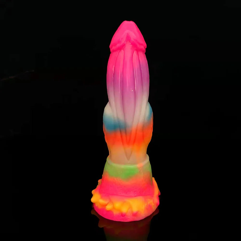 FAAK Luminous Dragon Dildo With Suction Cup Knot Dog Penis Size S M L Female Masturbator Glowing In Dark Silicone Sex Toys