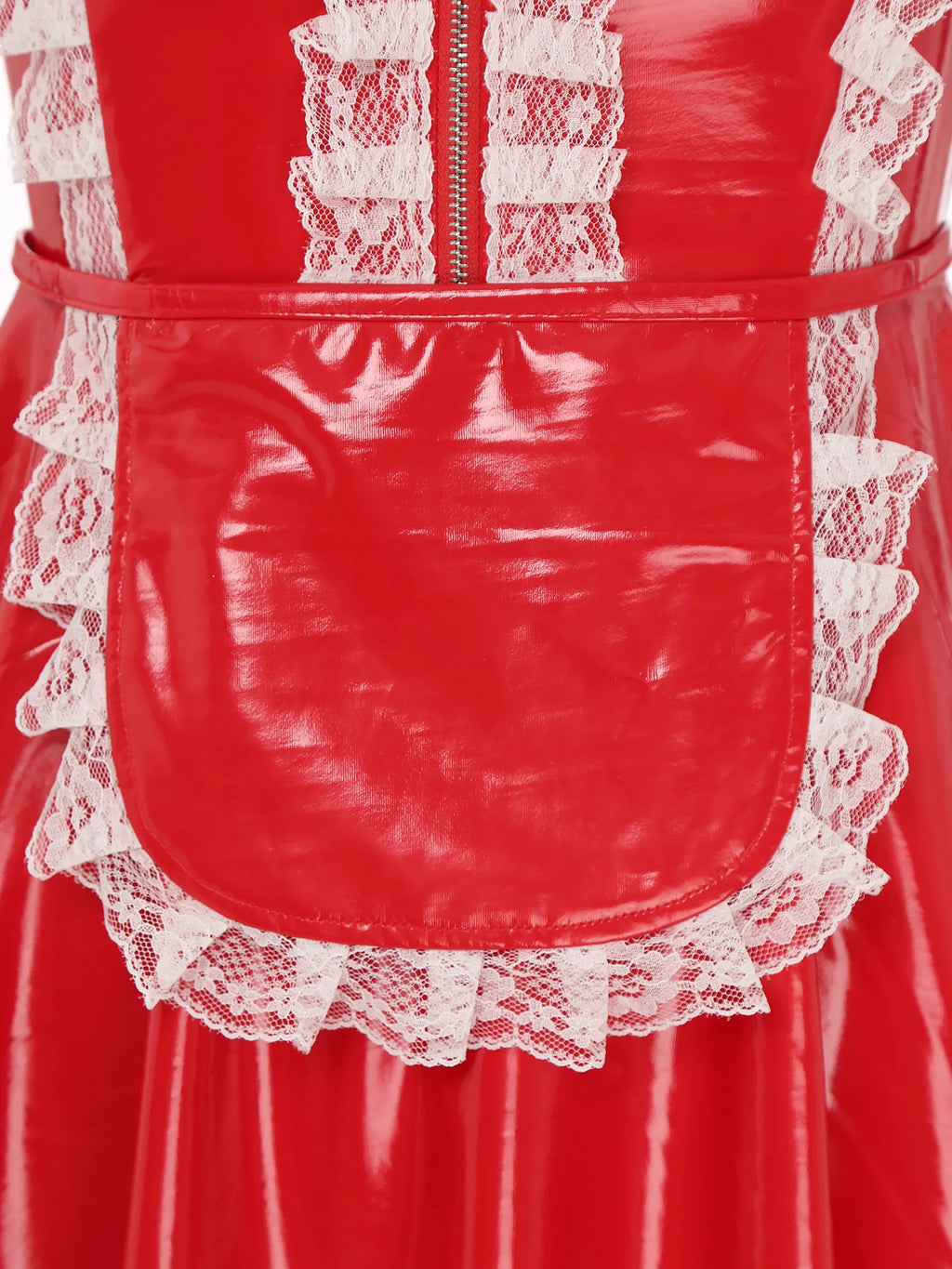 Women PVC Leather A-Line Servants Maid Dress Maid Cosplay Costume Role Play Maid Uniform Temptation Anime Cosplay Party Costume