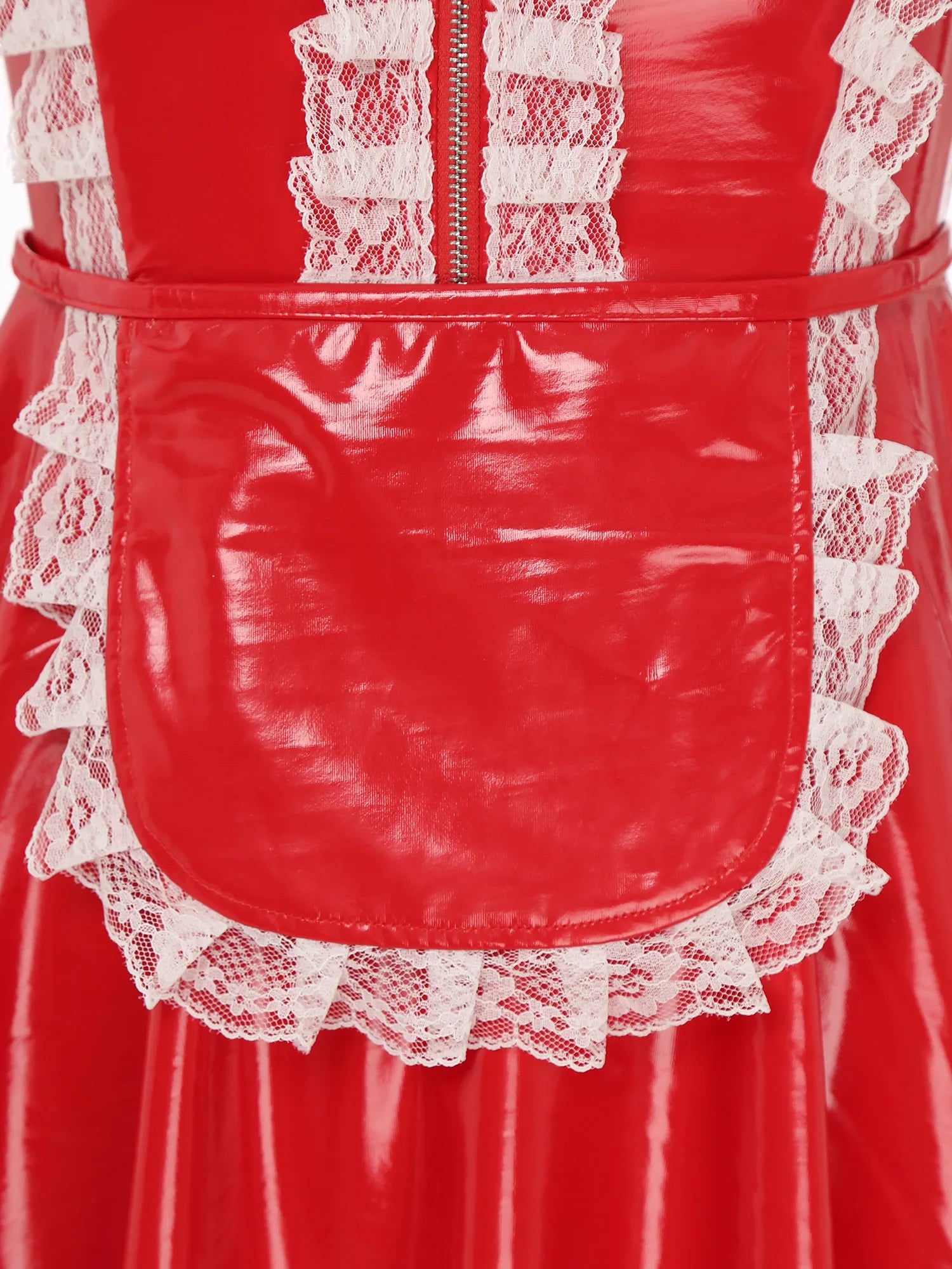 Women PVC Leather A-Line Servants Maid Dress Maid Cosplay Costume Role Play Maid Uniform Temptation Anime Cosplay Party Costume