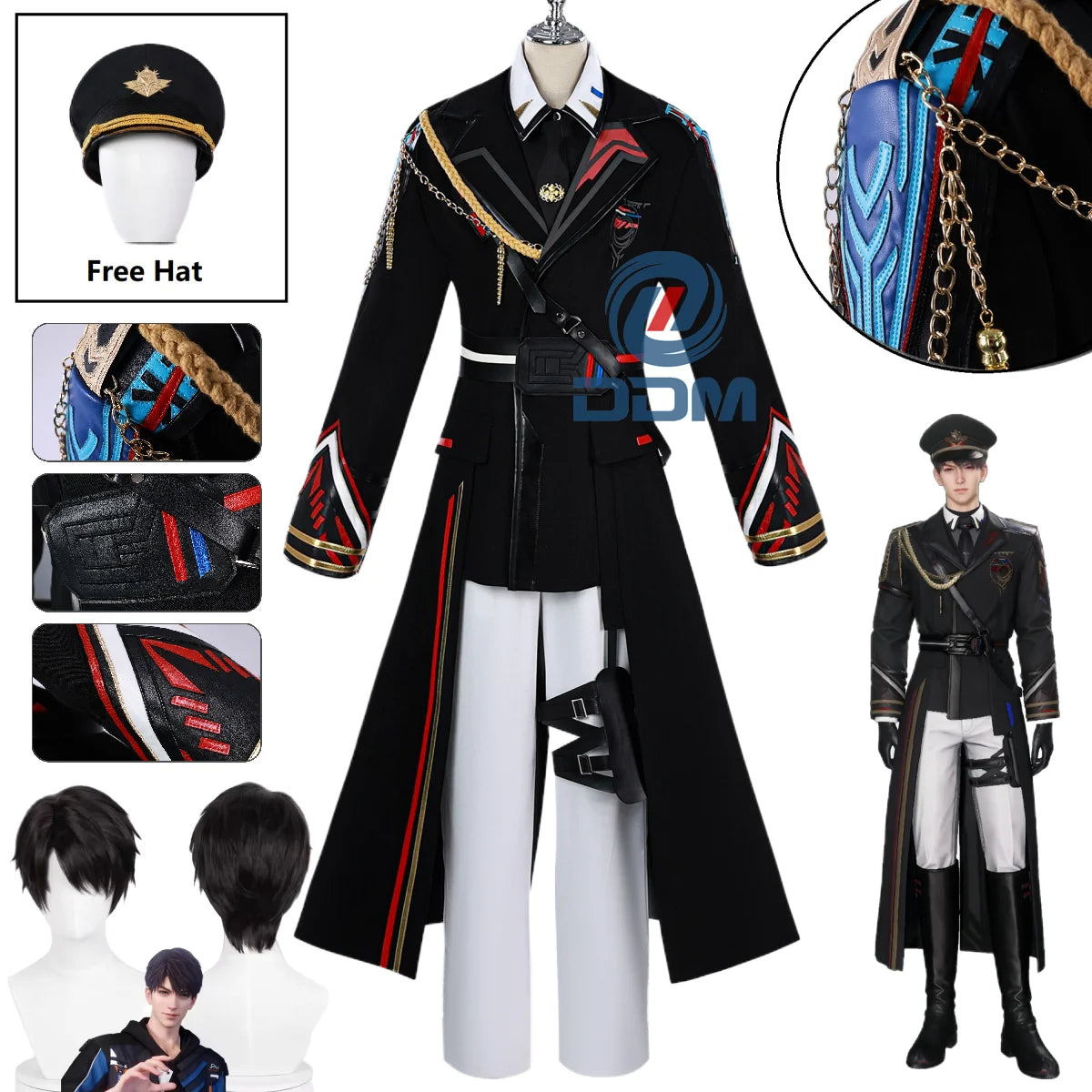 Love and Deepspace Caleb Far Air Captain Cosplay Costume Caleb Uniform For Halloween Carnival Party Comic Con