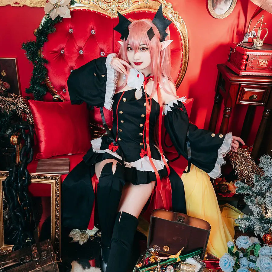 Seraph Of The End Krul Tepes Cosplay Costume Uniform Wig Anime Owari no Seraph Vampire Witch Cosplay Halloween Costume For Women