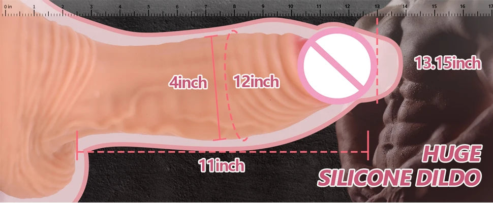 XXL Realistic 28cm Huge Dildo, Nearly 3kg Heavy Weight with Suction Base, Body-Safe Material, Easy to Clean for Couples