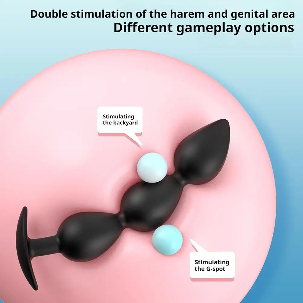 Wearable Anal Plugs With Steel Balls Ilicone Anal Dilation Training Anal Beads Fake Dildo Analplug Buttplug Sex Toy