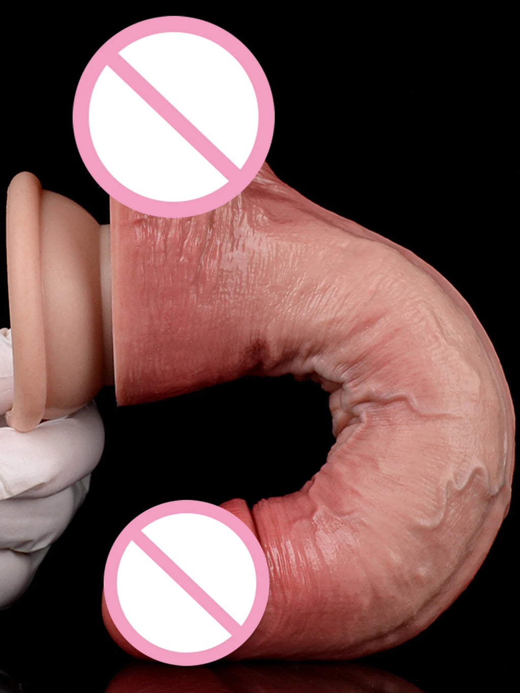 Realistic Skin-Toned Dildo 7.68" with Veins & Balls | Body-Safe Silicone, Strong Suction Cup & Discreet Packaging for Women