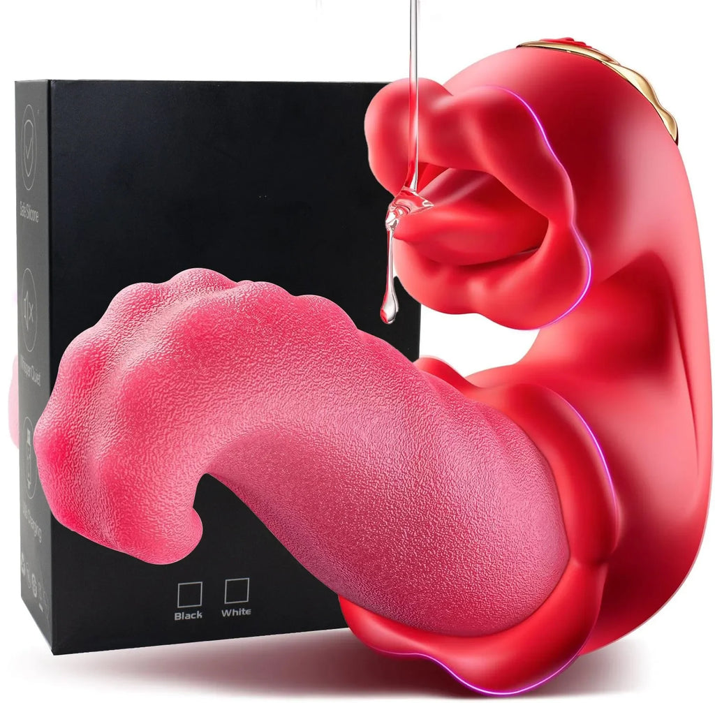 Big Tongue Swing Thrusting Dildo Vibrator Clitoris Nipple G-Spot Stimulator Vagina Anal Masturbator Sex Toy for Women Couples
