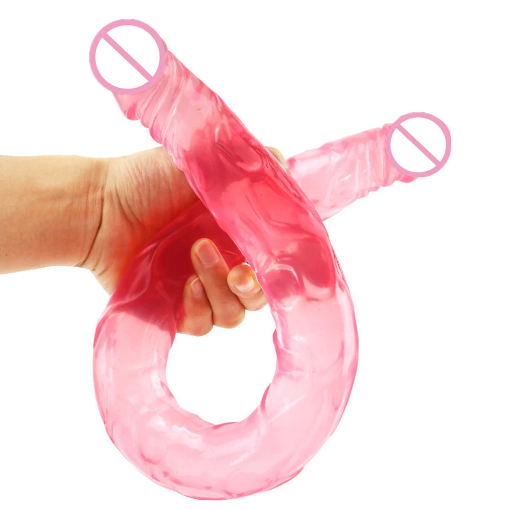 55cm Multicolor Double Head Dildo Flexible Dick Soft Big Penis Vagina Orgasm G-spot Stimulator Anal Sex Toys For Lesbian And Gay