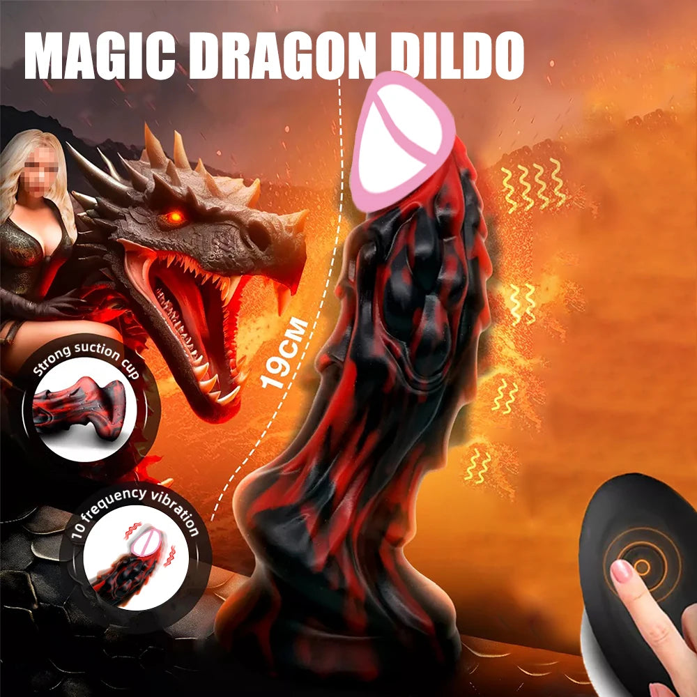 Dragon Dildo Vibrator Lesbian G-spot Stimulation Female Sex Toys Monster Dildo With Suction Cup Fantasia Anal Plugs Adult Toys