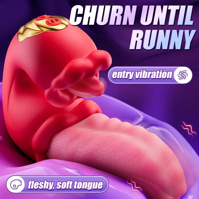 Big Tongue Swing Thrusting Dildo Vibrator Clitoris Nipple G-Spot Stimulator Vagina Anal Masturbator Sex Toy for Women Couples