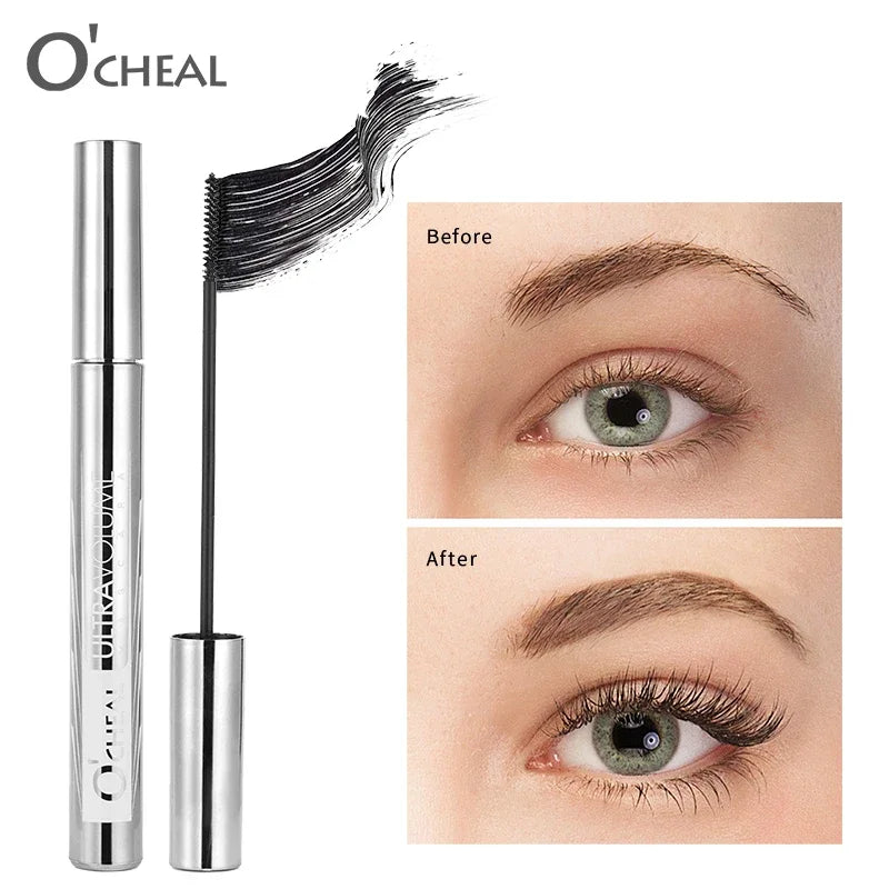 Long Lasting Waterproof Mascara 2mm Micro Engraving Brush Curling Lengthens Volumizes Smudgeproof Clump Free