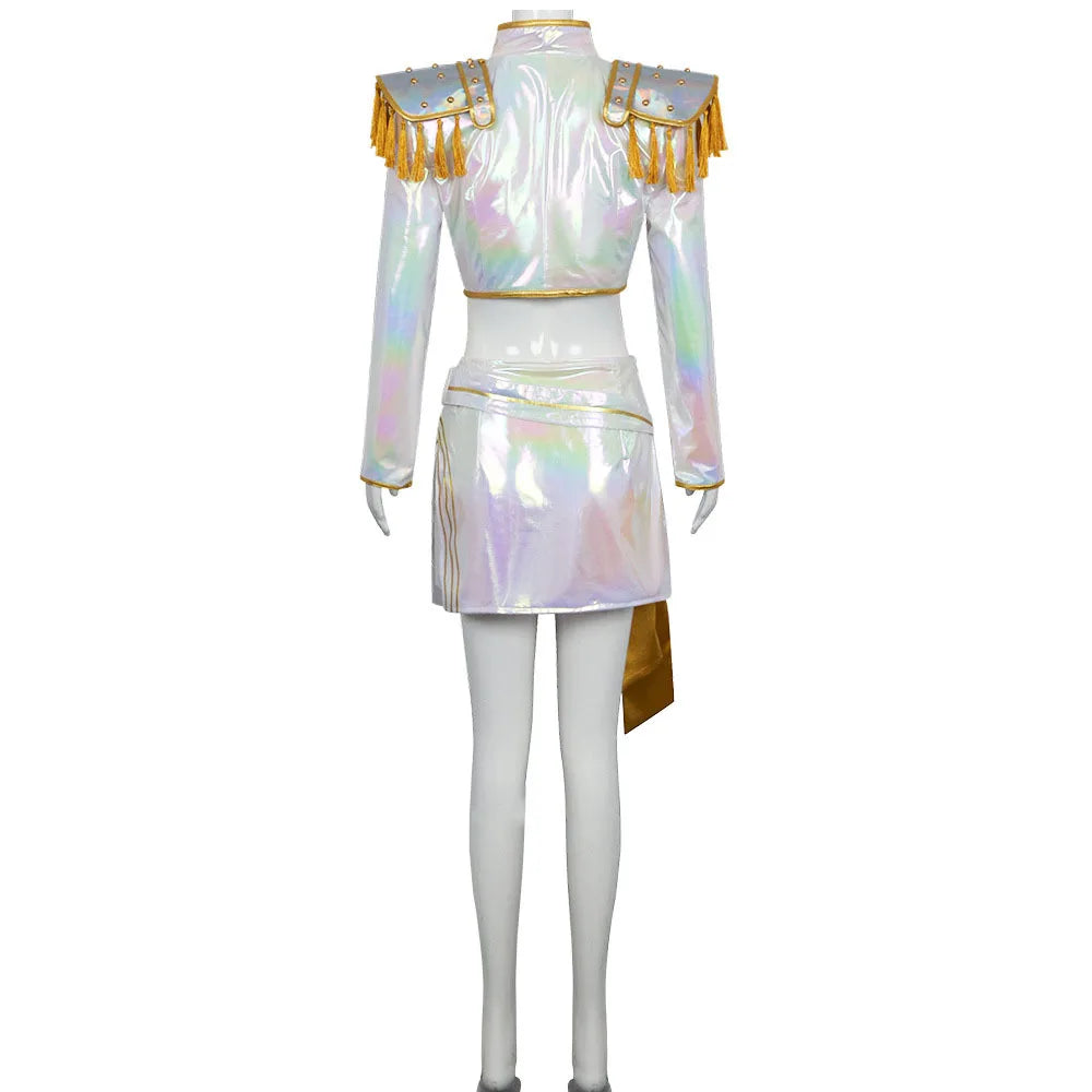 New Movie K-Pop Demon Hunters Cosplay Costume Rumi Zoey Mira White Set Adults Kids Halloween Party Props Stage Show Accessories