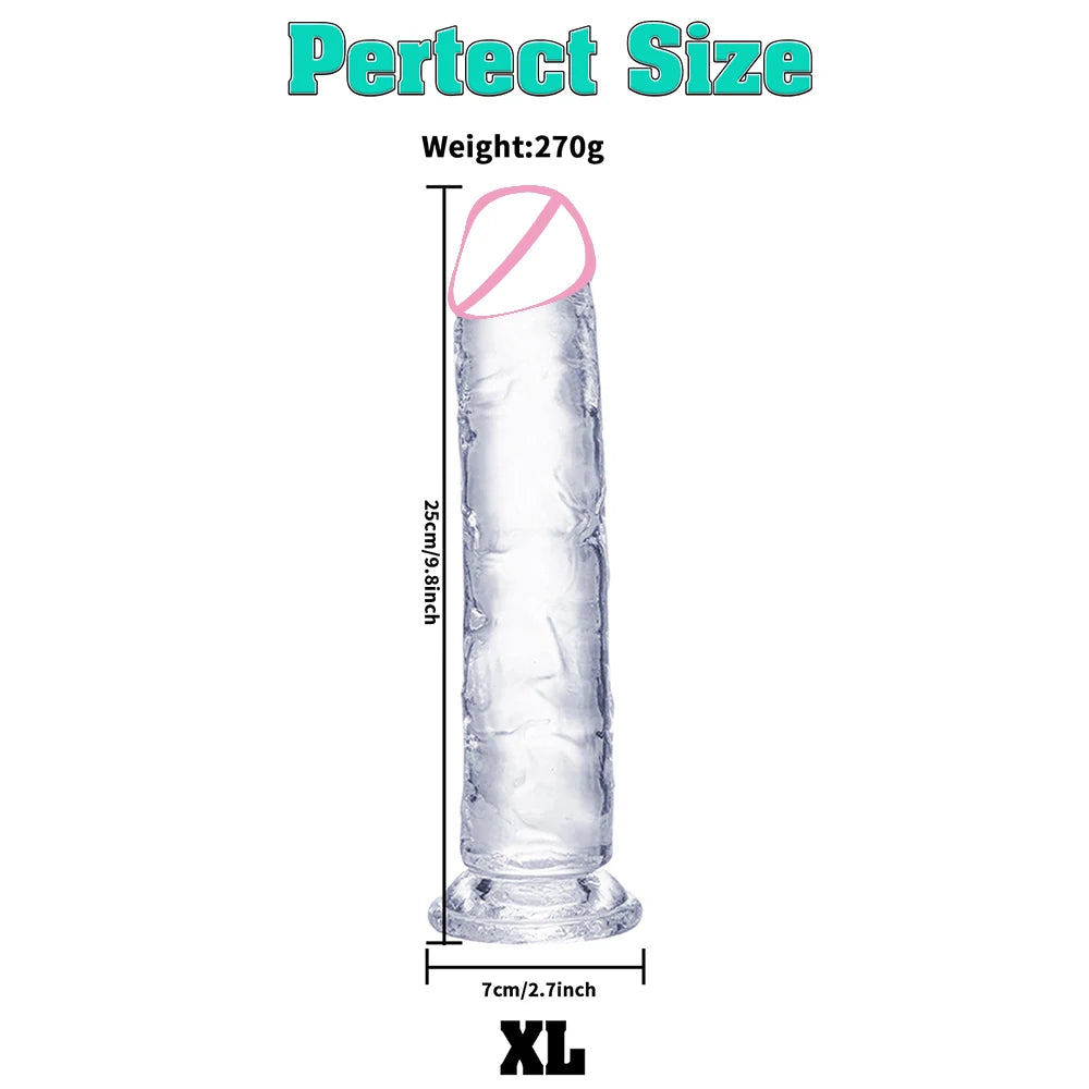 6 Sizes Realistic Big Dick Jelly Dildo Women Gay Anal Huge Dildo Sex Toys Clitoris Vaginal Masturbators Penis with Suction Cup