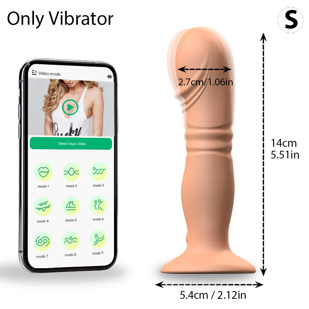 Thrusting Sex Toys Anal Plugs Vibrator APP Wireless Telescopic Anal Dildo Witn Suction Cup Prostate Massager Butt Plug for Men