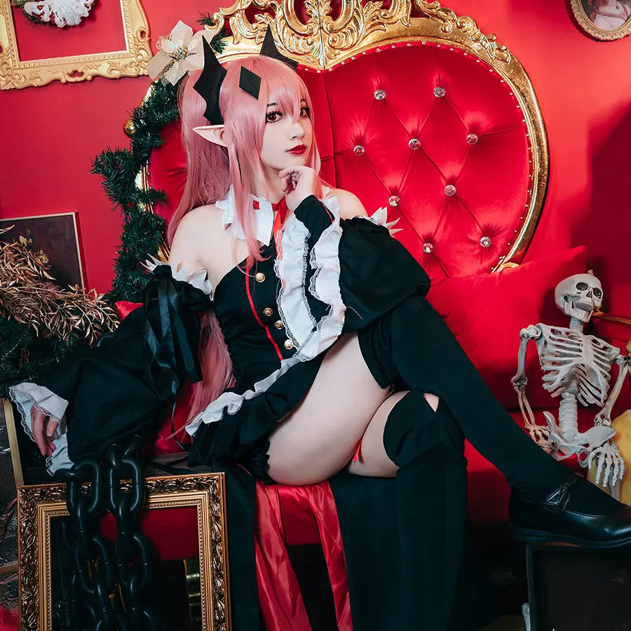 Seraph Of The End Krul Tepes Cosplay Costume Uniform Wig Anime Owari no Seraph Vampire Witch Cosplay Halloween Costume For Women