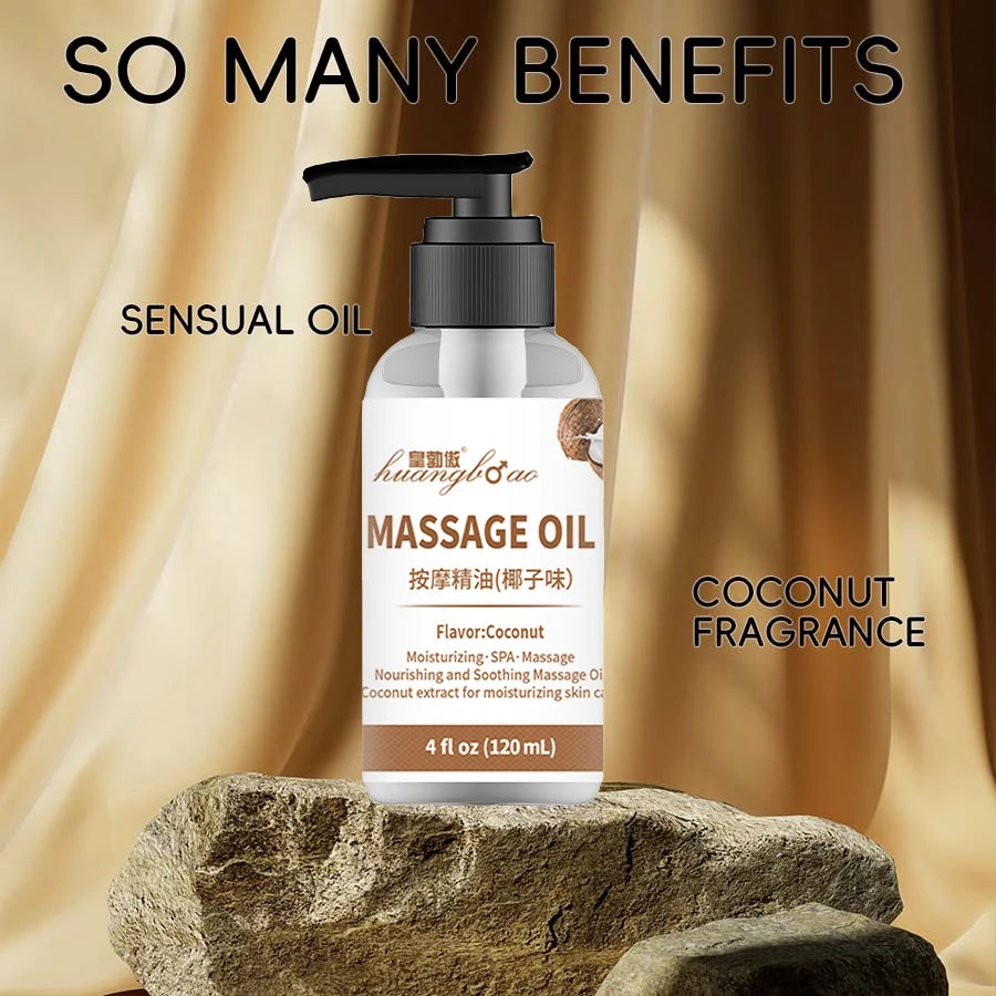Coconut Massage Oil for Couples Relaxing Full Body Massage Oil for Date Night Massage Therapy Smooth Gliding Formula Valentines