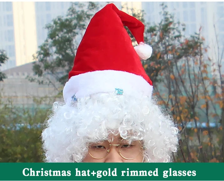 New Year Christmas Eve Cosplay Family Party Clothes Santa Claus Costume Christmas Complete Dress Up Outfits For Men