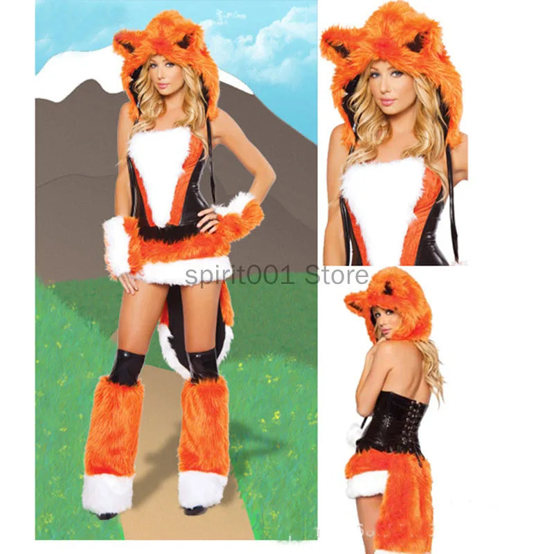 New Sexy Furry Wolf Girl Costume Wolf Women Costumes Halloween Furry Costumes For women Animal Costume Cosplay Christmas Costume