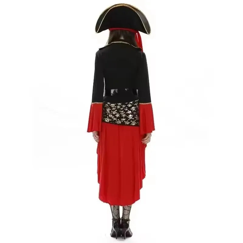 Purim Female Caribbean Pirates Captain Costume Halloween Cosplay Suit Woman Gothic Medoeval Fancy Dress Performance outfit
