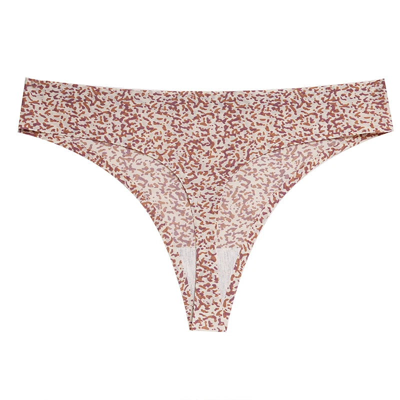 TrowBridge 6PCS/Set Women's Panties Fashion Leopard Thongs Woman Seamless Underwear Sexy Lingerie Soft Cozy G-Strings Hot T-Back
