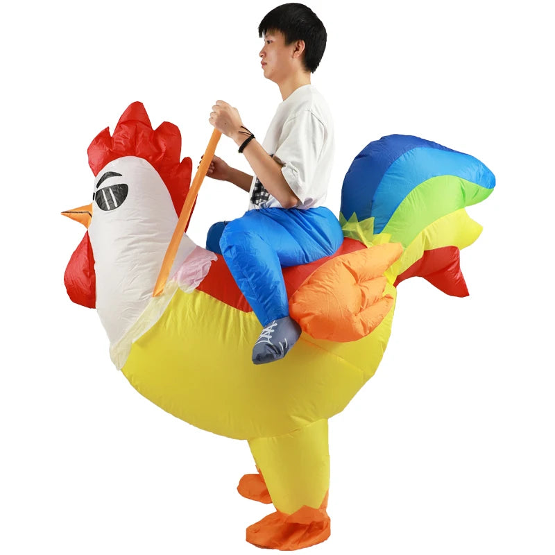Adult Rooster Cosplay Inflatable Costume Kids Animal Anime Dress Suits Carnival Halloween Party Costumes for Man Woman