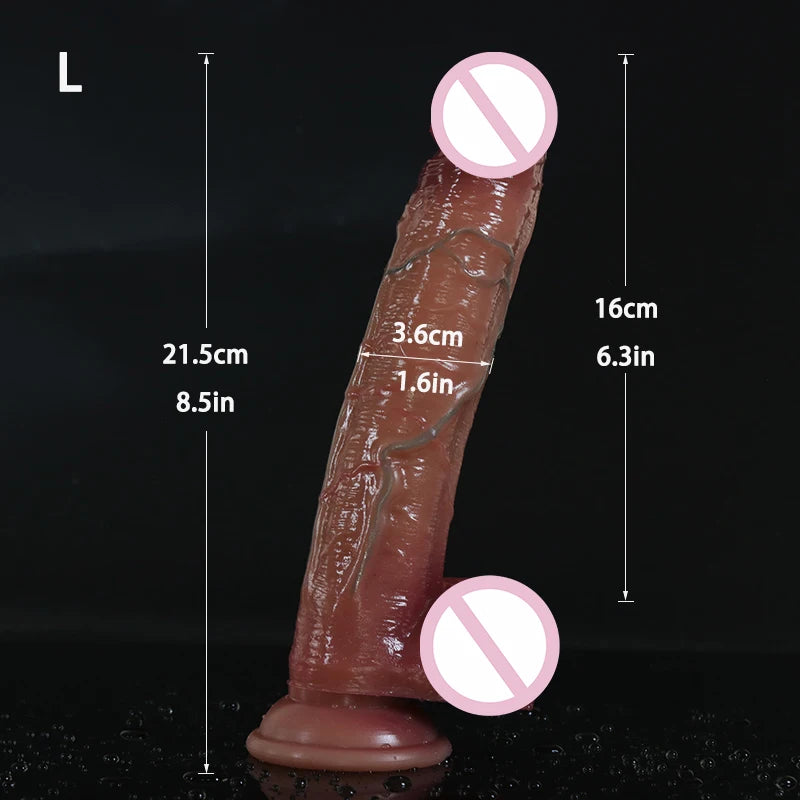 Realistic Silicone Big Dildos Fake Long Dick Penis Soft Double Layer Butt Plug Adult Sex Toys For Woman Men Vagina Anal Massage