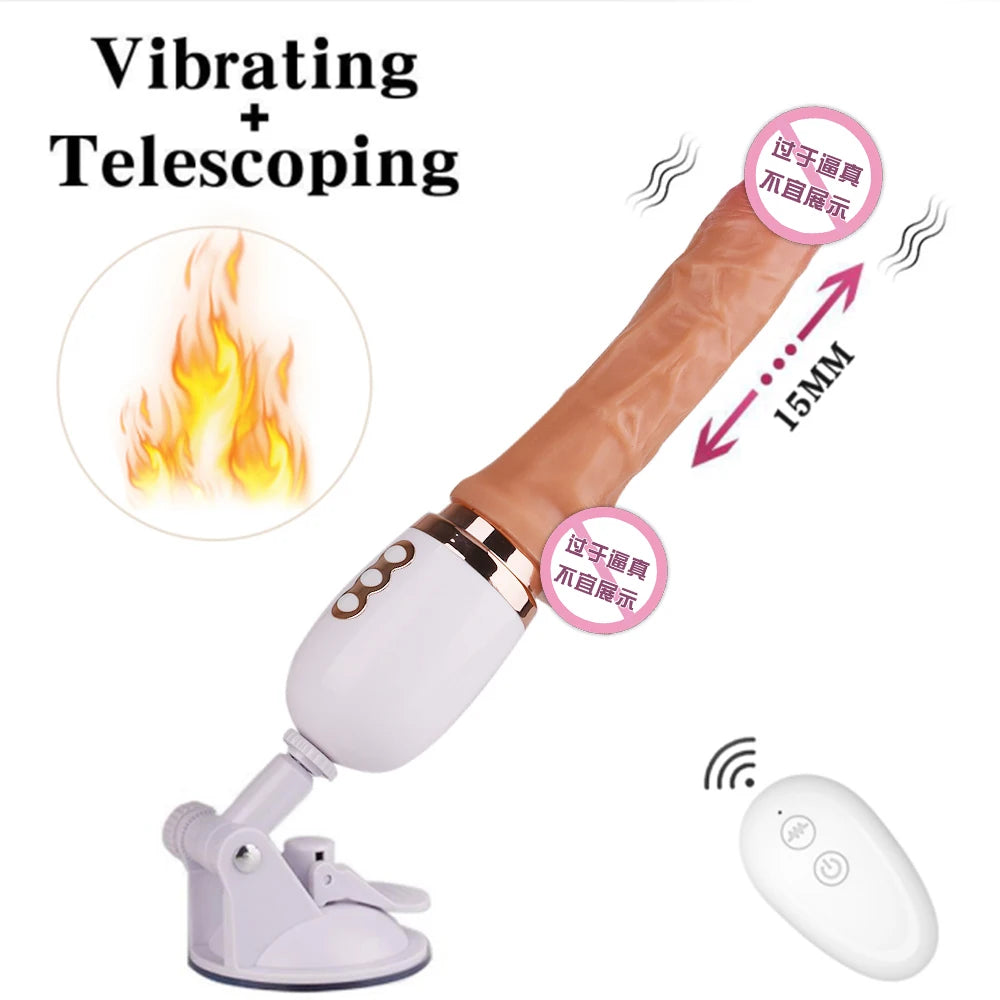 Female Adult Toys Dildo Thrusting Vibrator  Telescopic Penis G Spot Realistic Penis Suction Cup Sex Toy For Women Gay JoinJJtoy