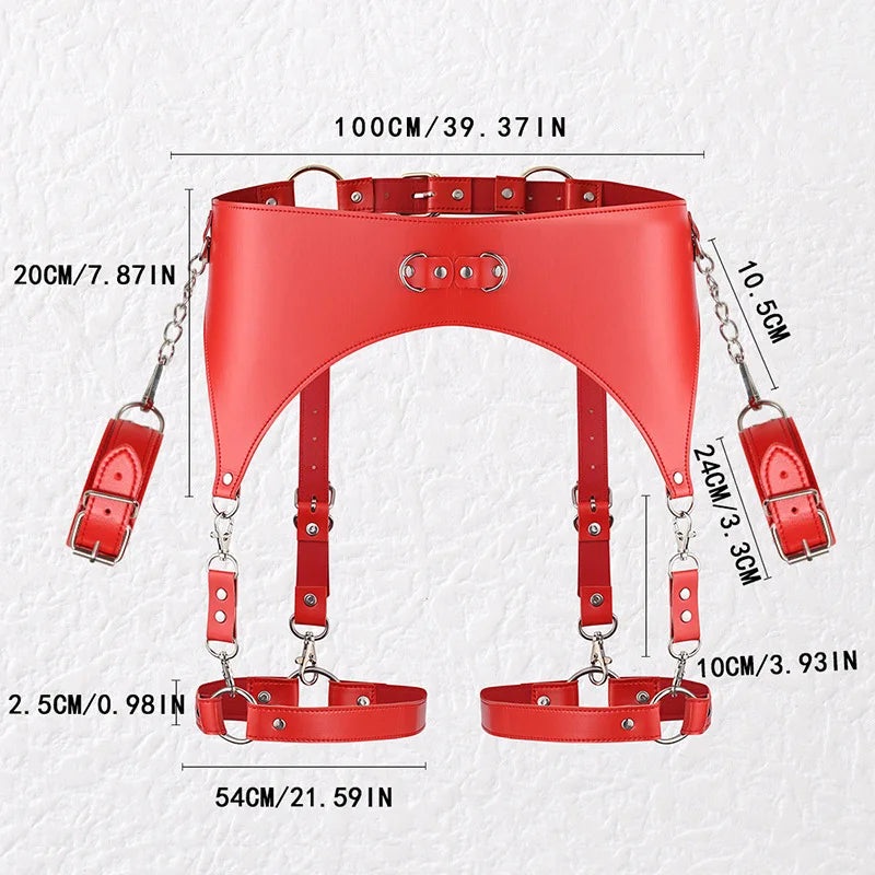 Sex Handcuffs Women's Sexy Lingerie Garter Harness Bondage Set Erotic Sex Toys for Women Strip Club Party Adult Sex Games BDSM