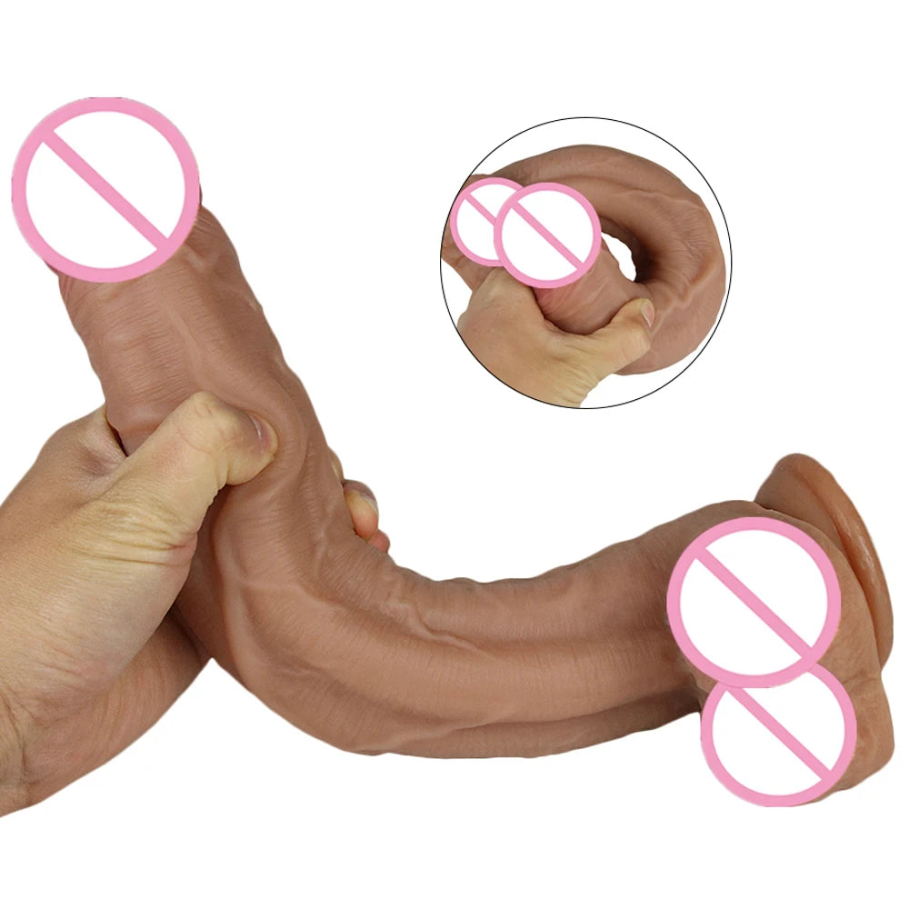 Super Long Realistic Dildo Soft Big Penis Silicone No Vibrators Lesbian Strapon Vagin Anal Sting Sex Toys For Womans Maturbators