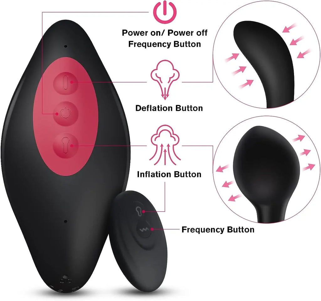 Powerful Vibration Butt Plug Huge Inflatable Anal Plug RemoteControl Male Prostate Massage Anal Expansion Dildo Vibrator Sex Toy