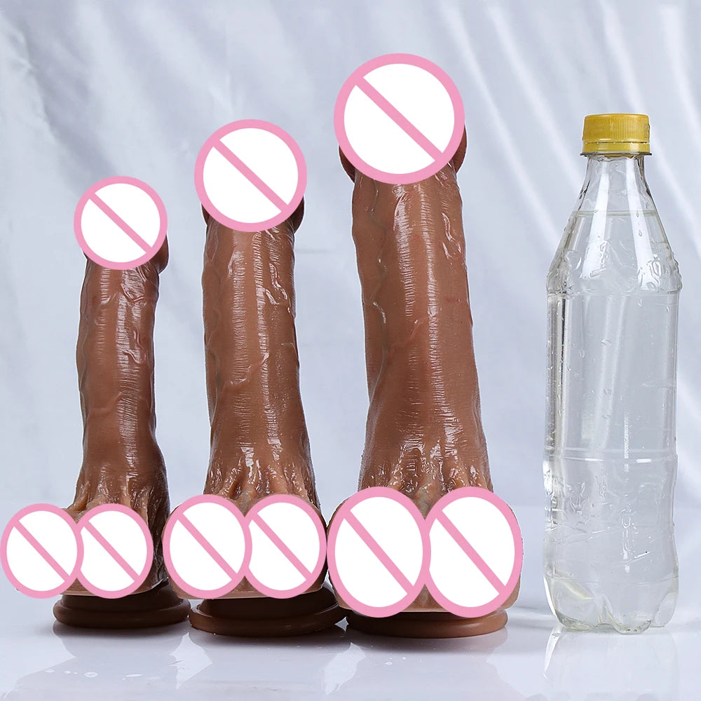Huge Realistic Dildos for Women Real Skin Testicles Dildo Anal Vaginal Stimulation Strapon Big Glans Penis Sex Toys for Woman
