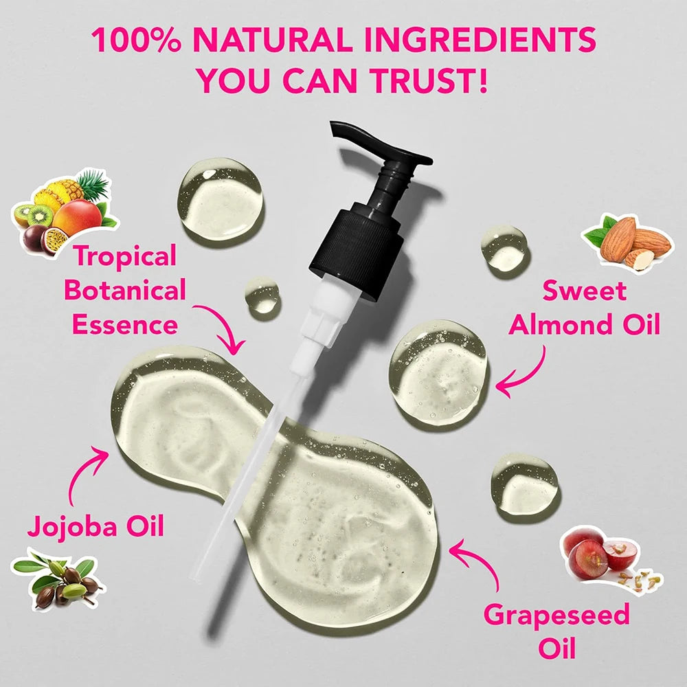 6.76 OZ Passion Sensual Jojoba Oil Natural Body Massage Oil for Couples Relaxing Perfect Glide & Smooth Skin, Tropical Paradise