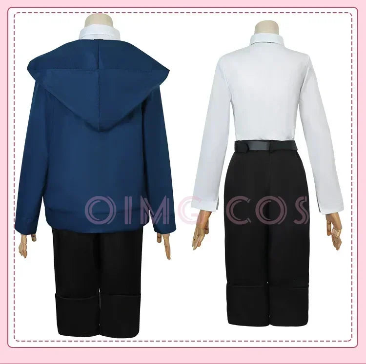 Power Cosplay Costume Chainsaw Man Outfits Blue Suit Shirt Tie Short Neck Ring Wig Women Anime Uniform Halloween