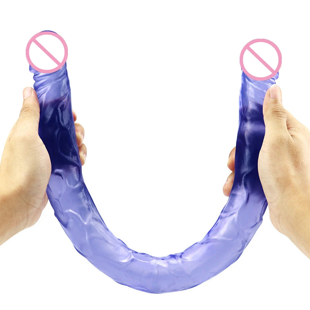 55cm Multicolor Double Head Dildo Flexible Dick Soft Big Penis Vagina Orgasm G-spot Stimulator Anal Sex Toys For Lesbian And Gay