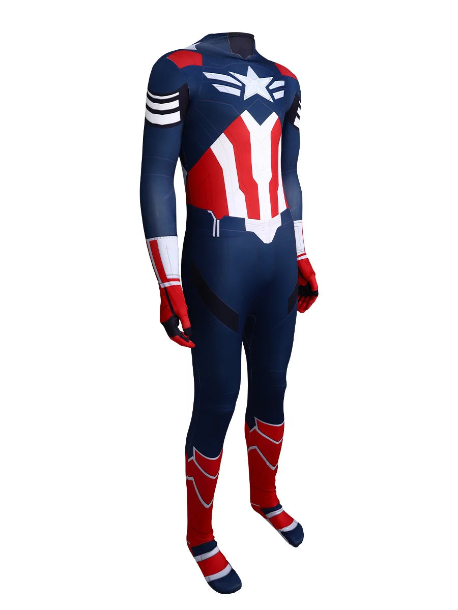 New Captain America 4 Cosplay Kid Adults Jumpsuit Superhero Clothing Creative Party Halloween Carnival Party Suit