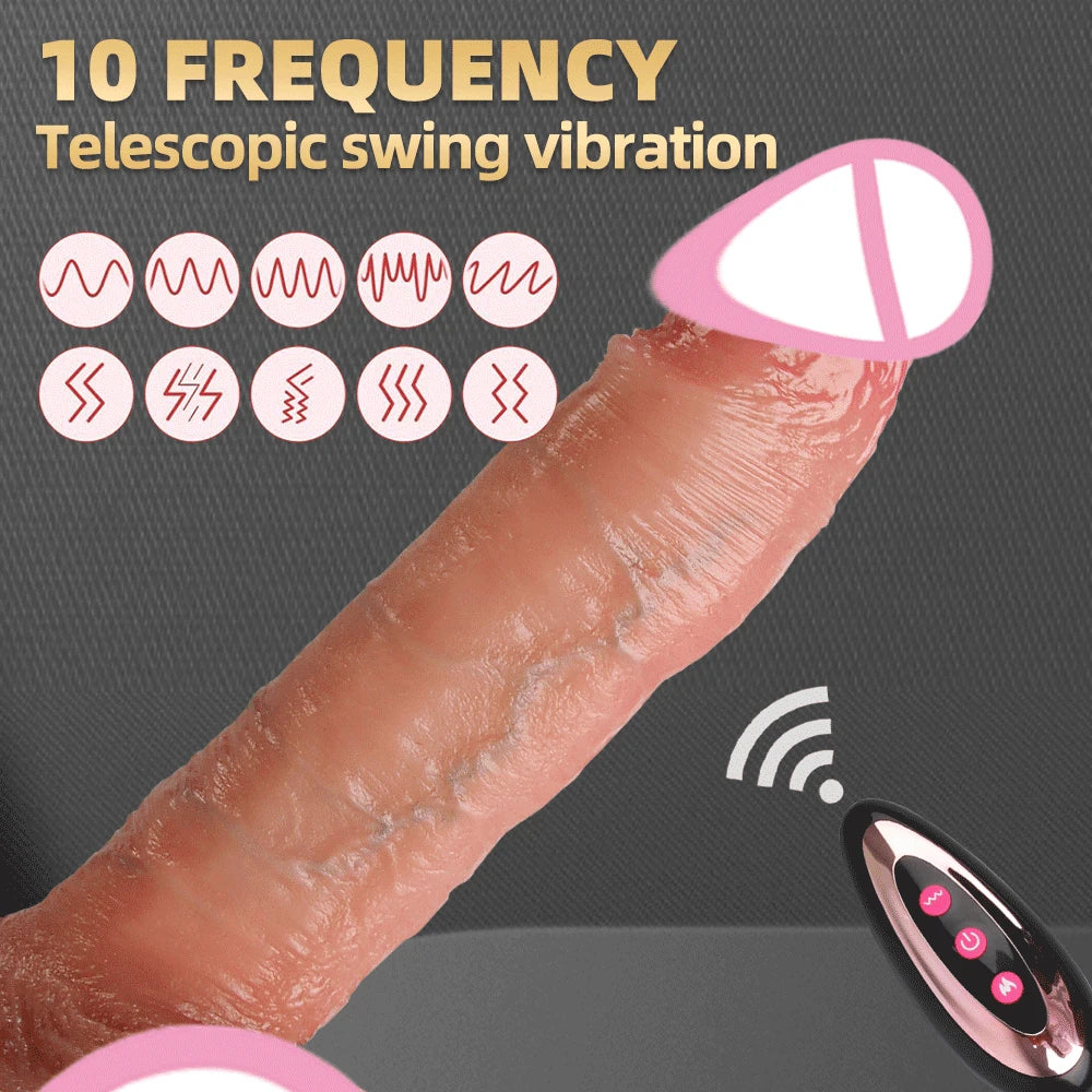 Big Penis Sex Toy Remote Control Realistic Dildo Vibrator Sexy Adult Toy Vibrating Female Sex Machine Heated Telescopic Vibrator