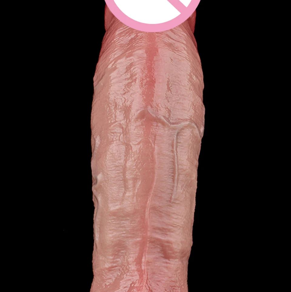 Realistic Skin-Toned Dildo 7.68" with Veins & Balls | Body-Safe Silicone, Strong Suction Cup & Discreet Packaging for Women