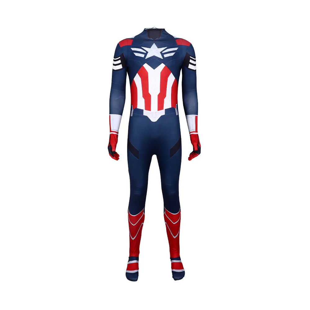 New Captain America 4 Cosplay Kid Adults Jumpsuit Superhero Clothing Creative Party Halloween Carnival Party Suit
