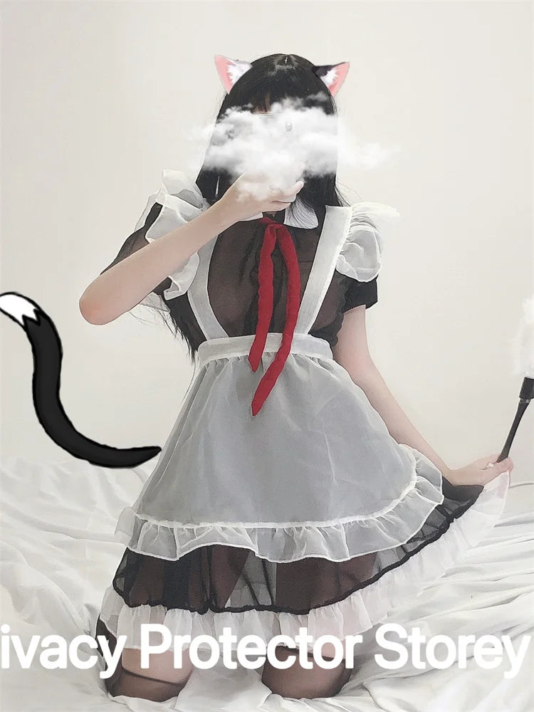 Hot Cosplay Nun Sister Costumes For Women Sleeveless Crotchless Dress Cos Maid Uniform Nightgowns Girl Role Play Erotic Costume