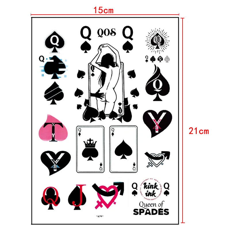 queen Cuckold Temporary Tattoo Fetish for Hotwife cuckold，adult Temporary Tattoo.