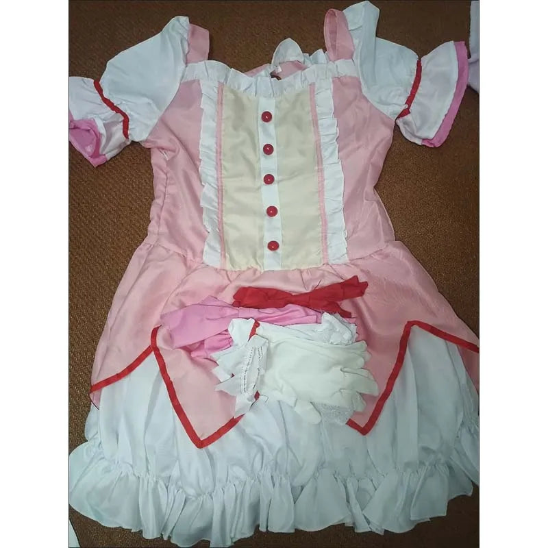 Kaname Madoka Cosplay Costume Anime Madok Magica Homura Uniform Dress with Choker Gloves Socks Halloween Outfits