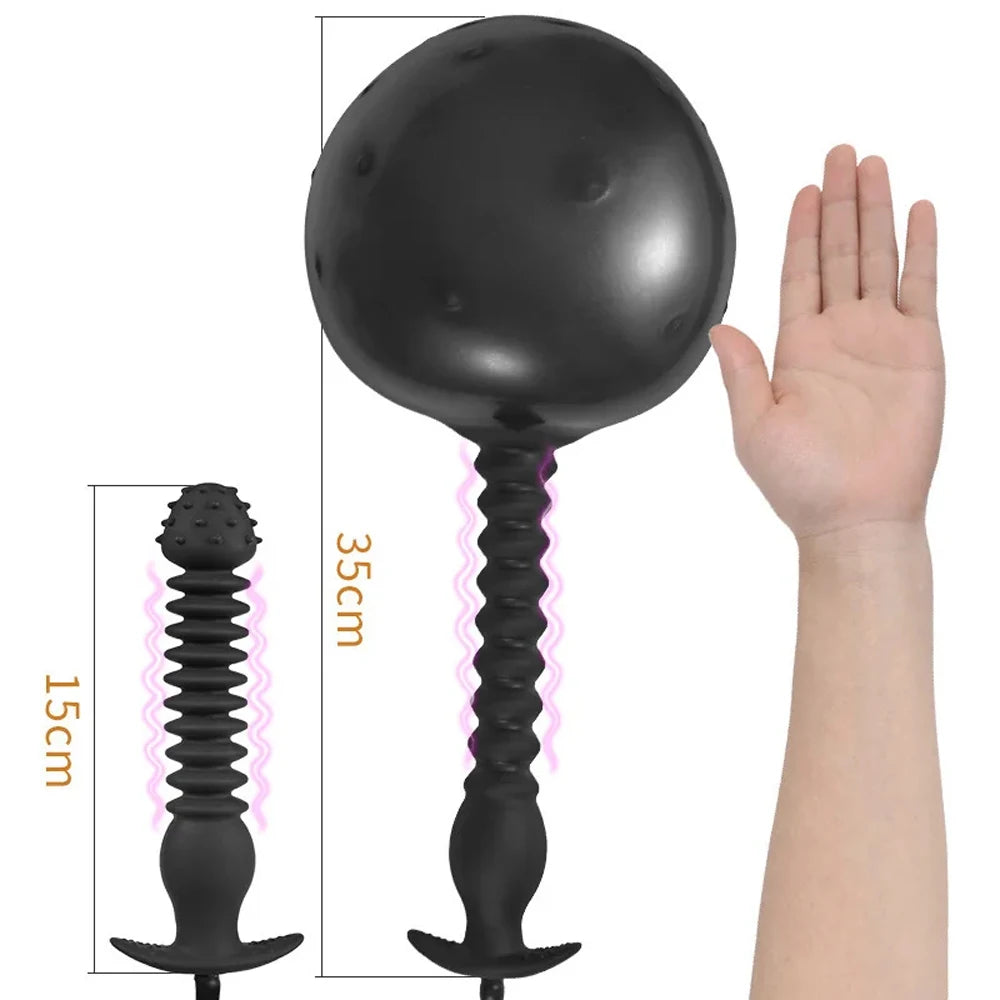 Super Large Inflatable Anal Plug Huge Big Dildo Pump Anal Dilator Expandable Butt Balls Sex Toys For Men Gay Prostate Massager